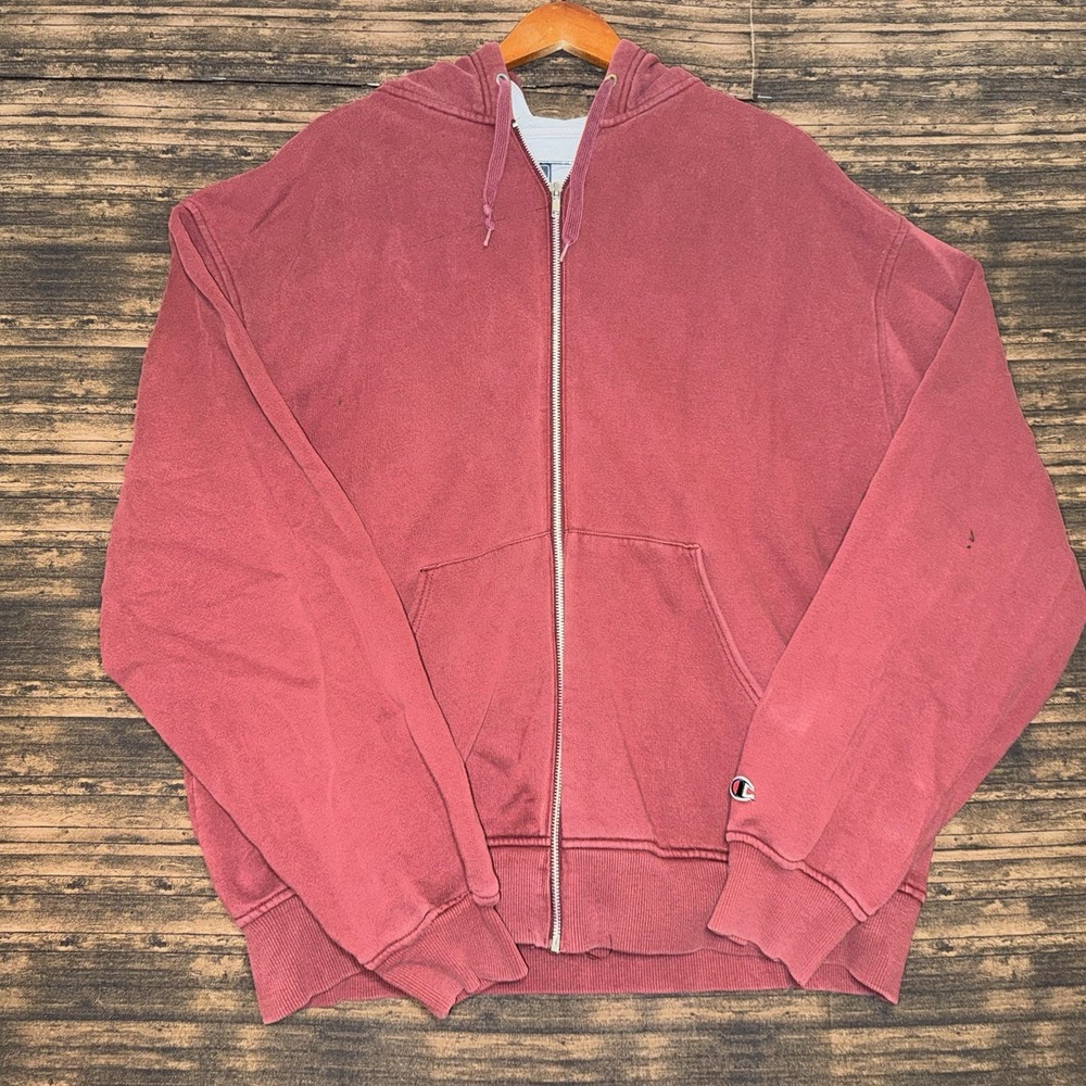 Champion Full Zip Hoodie Men's Size XL Red